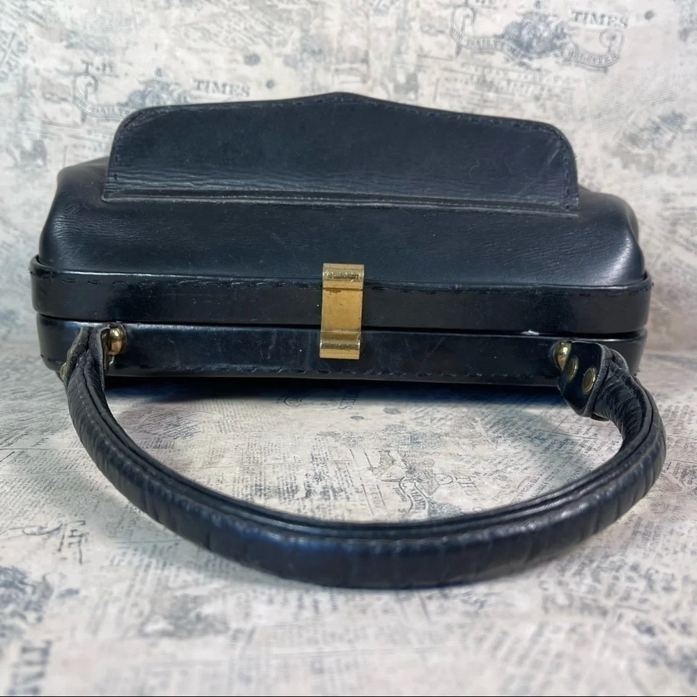 Vintage Ronay for Joseph Magnin Store Handbag Leather Purse Retro Structured Bag